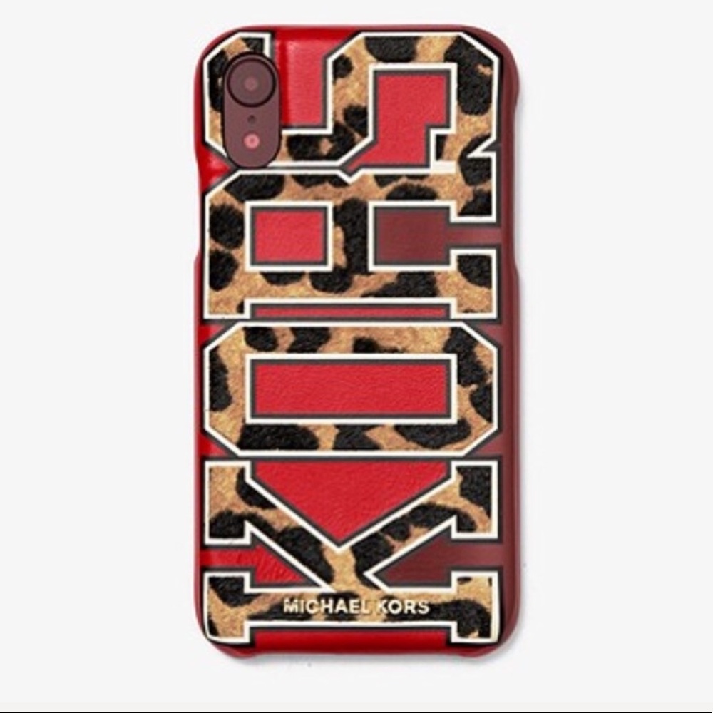 MICHAEL KORS LEOPARD PHONE COVER iPHONE XR NWT